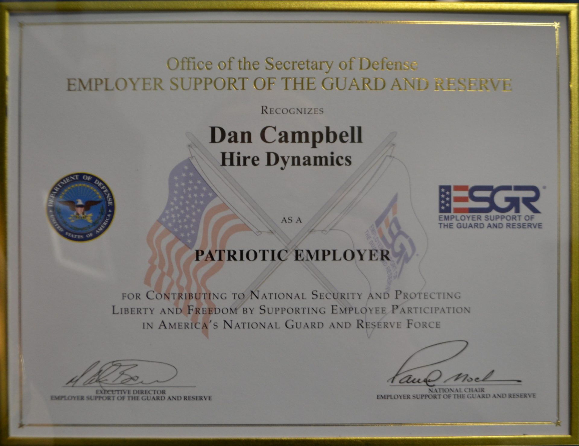 Dan Campbell 2015 Patriot Award