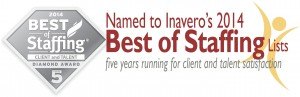 Named to Inavero's 2014 Best of Staffing Lists