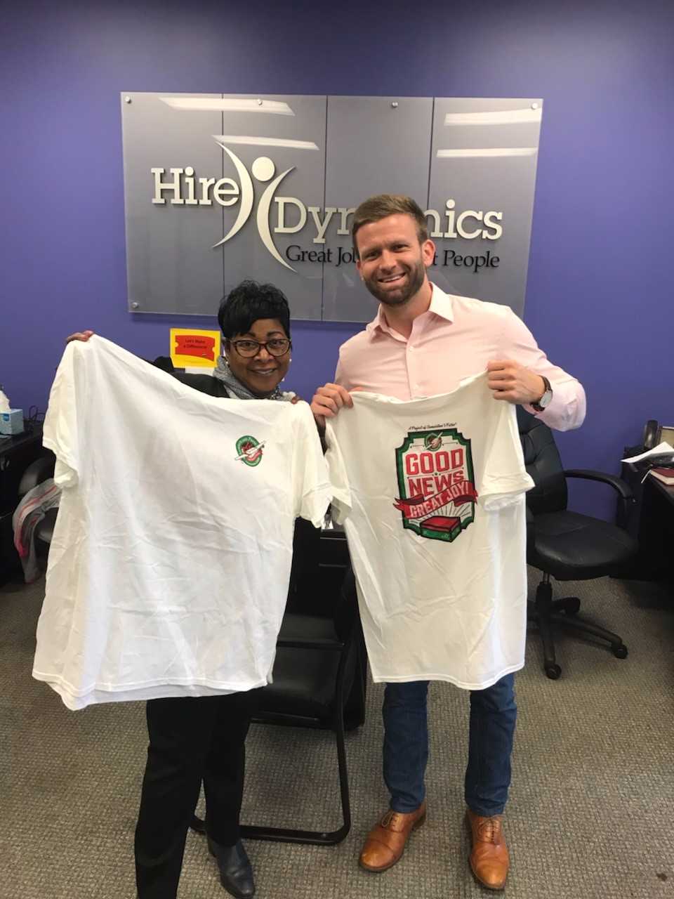 Hire Dynamics and Operation Christmas Child t-shirts
