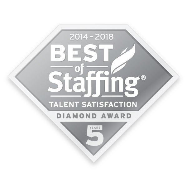2014-2018 best of staffing talent satisfaction diamond awards 5 badge