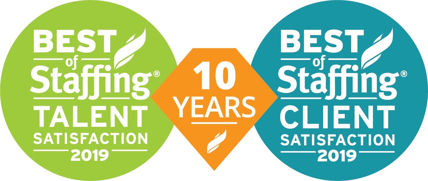 Best of Staffing Client Satisfaction Talent Satisfaction Awards 10 years 2019